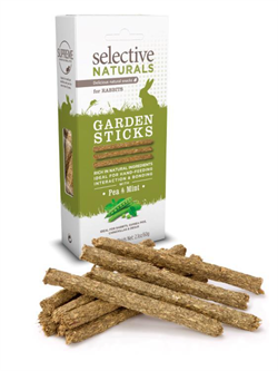Supreme Selective Naturals Garden Sticks. Godbidder med ærter og mynte til kaniner. 60 g